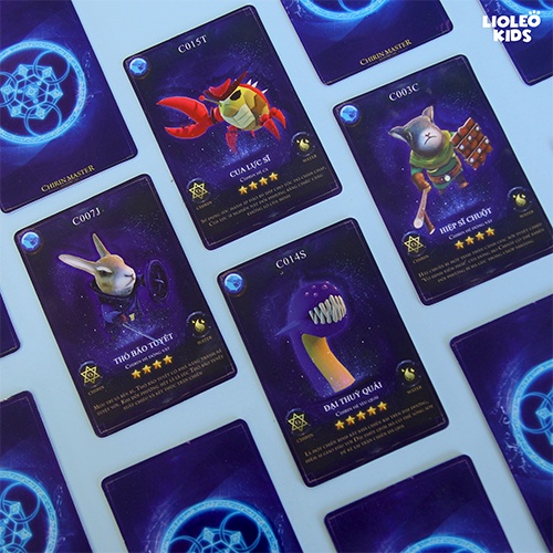 Bộ thẻ bài Lioleo Kids hệ nước- Chirin master màu xanh biển