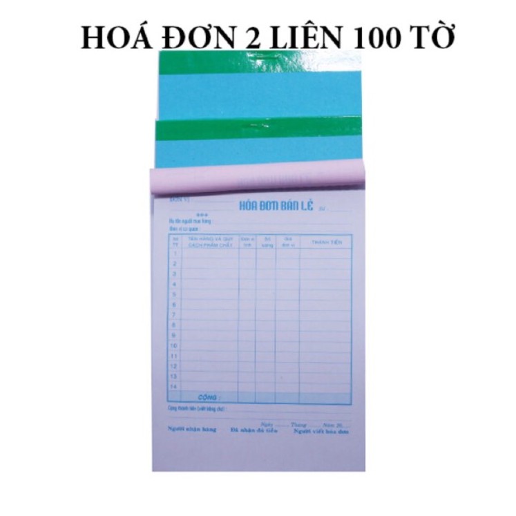 Quyển Sổ Hoá Đơn 2 Liên 13x19 bán siêu chạy