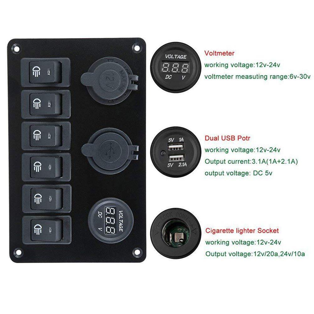 Bảng Công Tắc Điều Khiển Đèn LED Chống Nước 12V / 24V Cho Xe Hơi / Xe Tải