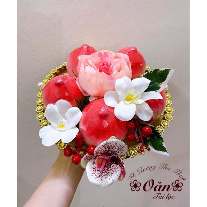 oản đào mix lan phi yến trắng