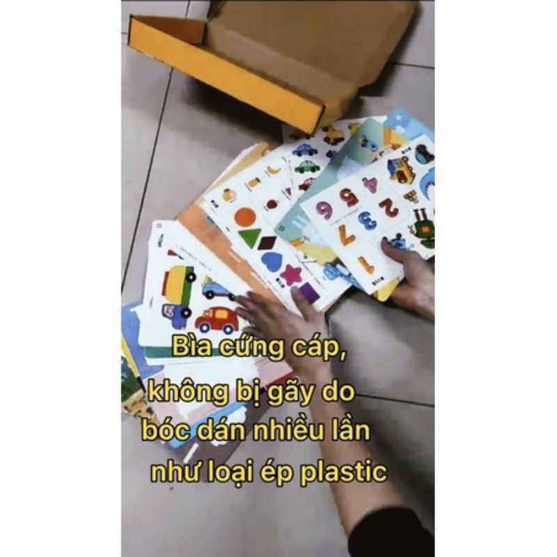 [Sale Sốc] Bộ sách bóc dán 17 chủ đề thông minh cho bé loại 1 bìa cứng phủ bóng