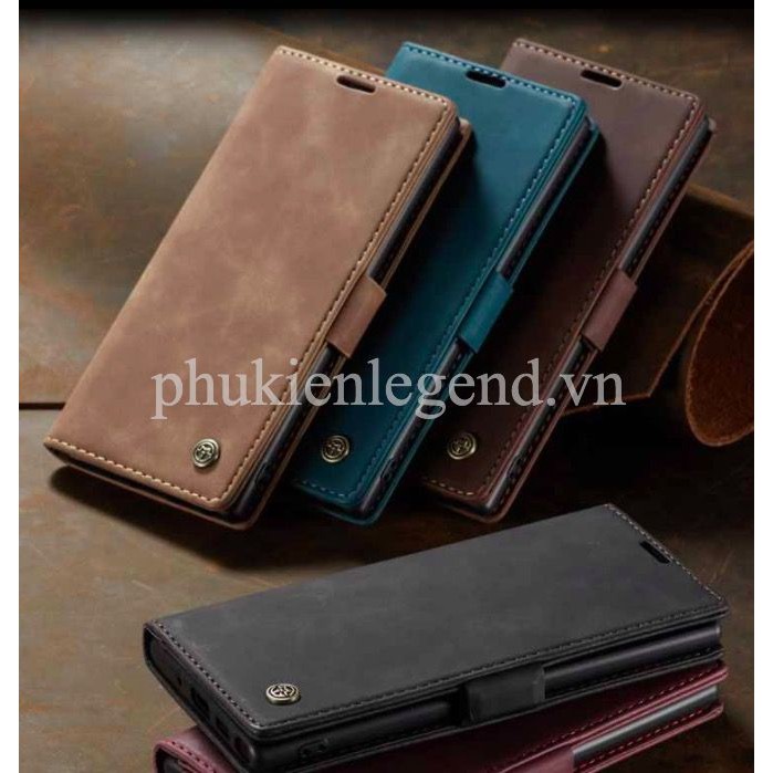 Bao da bò thật dạng ví chính hãng Caseme dành cho Samsung Note 10 Lite