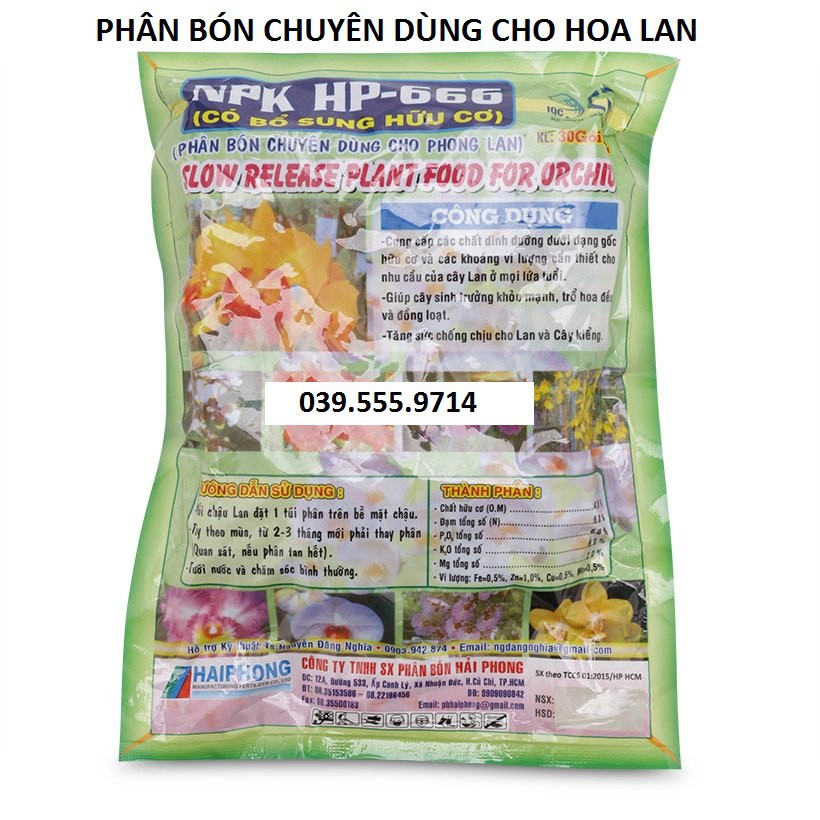 PHÂN HỮU CƠ TAN CHẬM HẢI PHONG HP-666 (GÓI 30 TÚI) – DINH DƯỠNG HOÀN HẢO CHO HOA