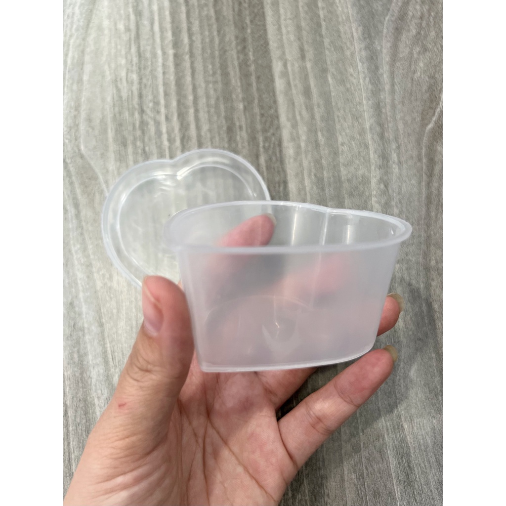 Hũ bánh flan THANH DUNG TRÁI TIM ( 50 hủ ) - Hủ làm bánh flan, Caramen trái tim có nắp CAO CẤP chịu nhiệt