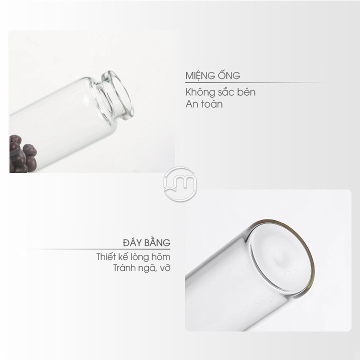 3*10cm- Ống thủy tinh nút bần, cổ thắt, đựng mỹ-dược-thực phẩm,...