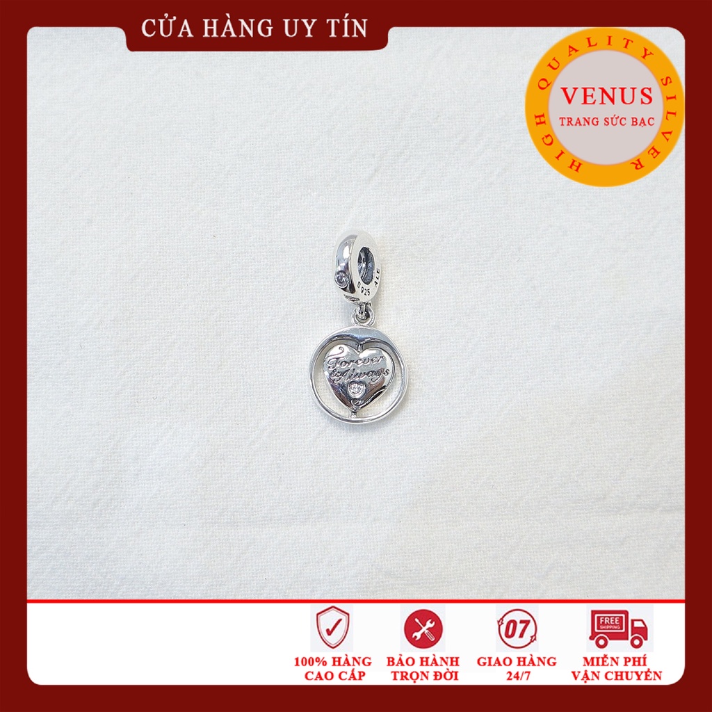 Charm treo forever love bạc 925- Trang sức bạc Venus