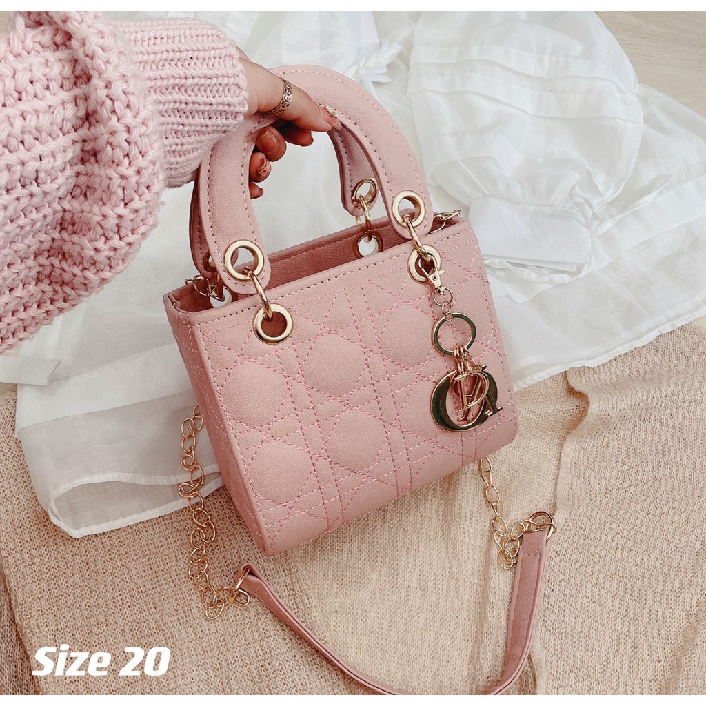 Túi Lady  Linh Store Túi Đeo Lady Nữ Vuông Trần Trám Nhiều Màu Phong Cách Sang Chảnh - LS14