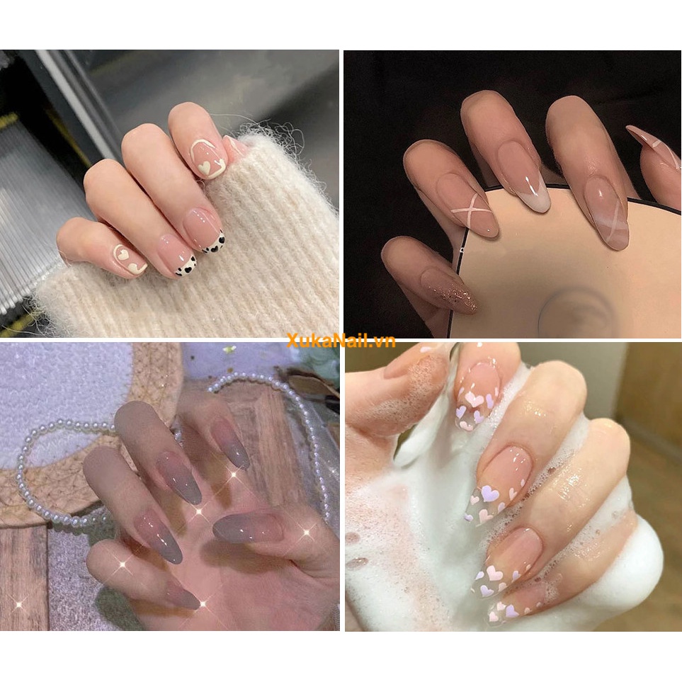 [R181-200] Bộ 24 móng tay giả /Kèm keo/ làm nail loại tốt chất lượng