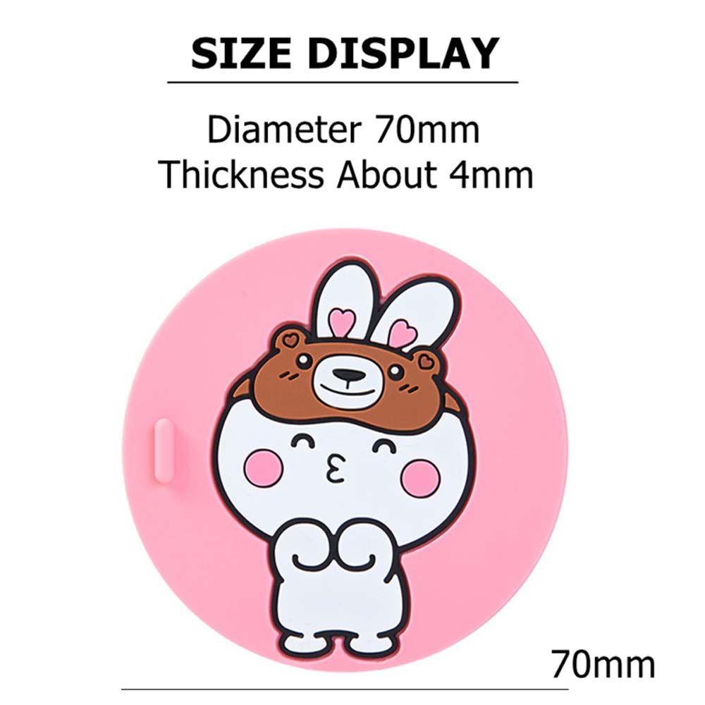 Đế Lót Ly Bằng Silicon Chống Trượt Họa Tiết Hoạt Hình Động Vật Dễ Thương