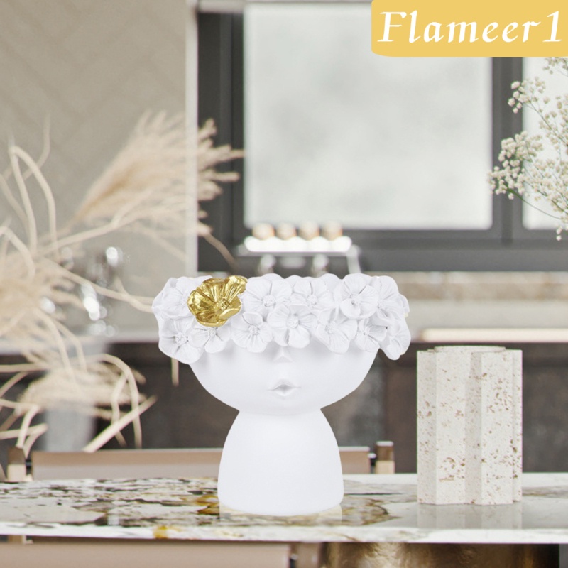 [Flameameer1] Bình Hoa Để Bàn Hình Cô Gái Bằng Nhựa Resin Phong Cách Bắc Âu