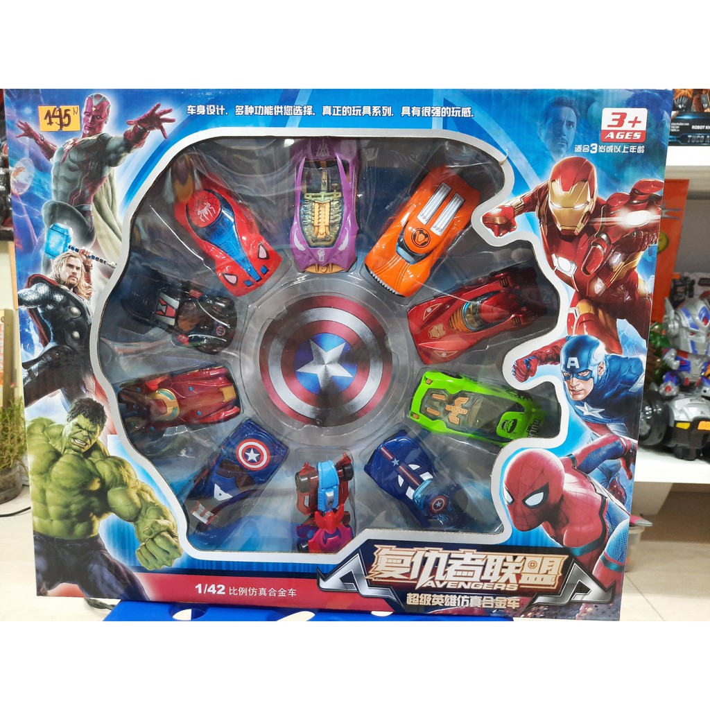 Set 10 xe sắt siêu anh hùng Avenger giá sale siêu rẻ hàng loại 1