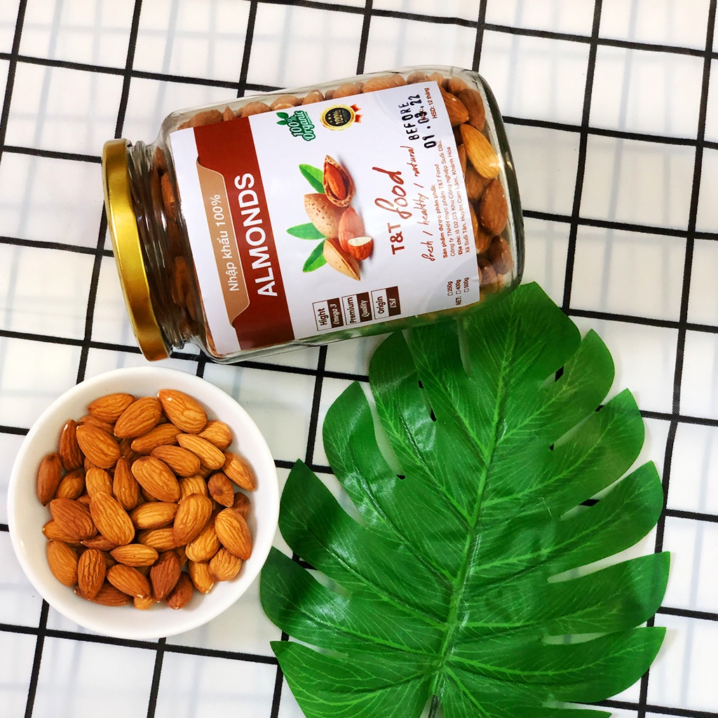 500g Hạnh Nhân Mỹ Sấy Chín Nhập Khẩu 100% Tách Vỏ (Hàng Có Sẵn) ❣️ Kho Sỉ Dinh Dưỡng HANI Food