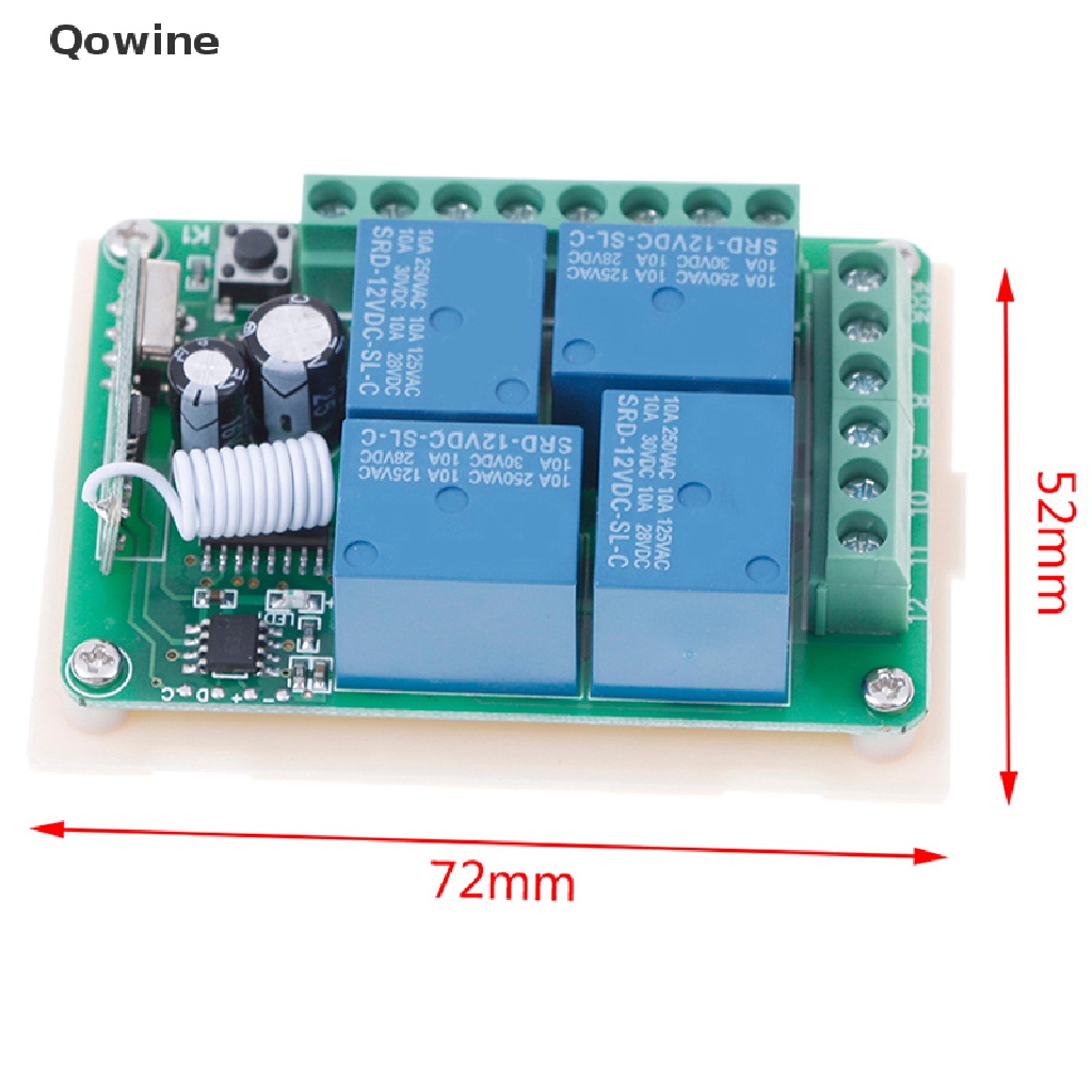 Bộ rơ le điều khiển từ xa không dây 4 kênh DC 12v 10a 433mhz chuyên dùng