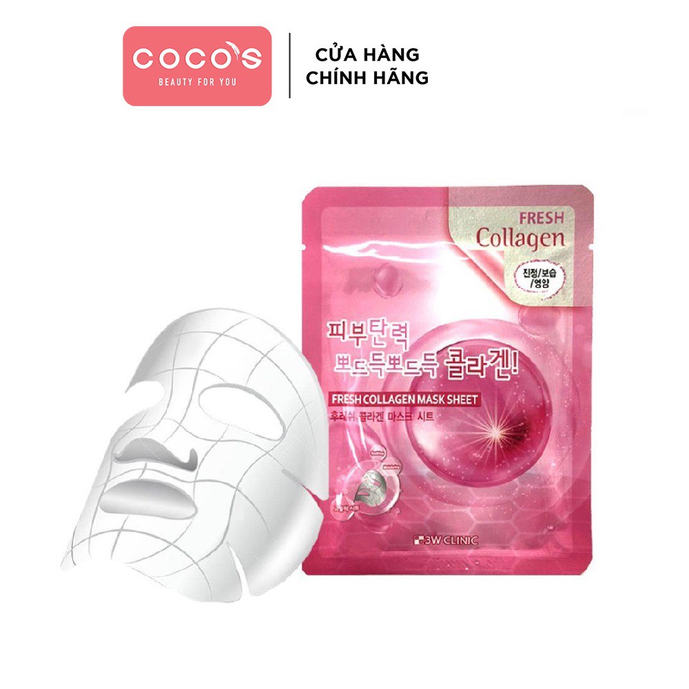[Mã COSCOCOT11 -8% đơn 250K] Mặt Nạ Dưỡng Da Collagen 3W Clinic Fresh Collagen Mask Sheet 23ml