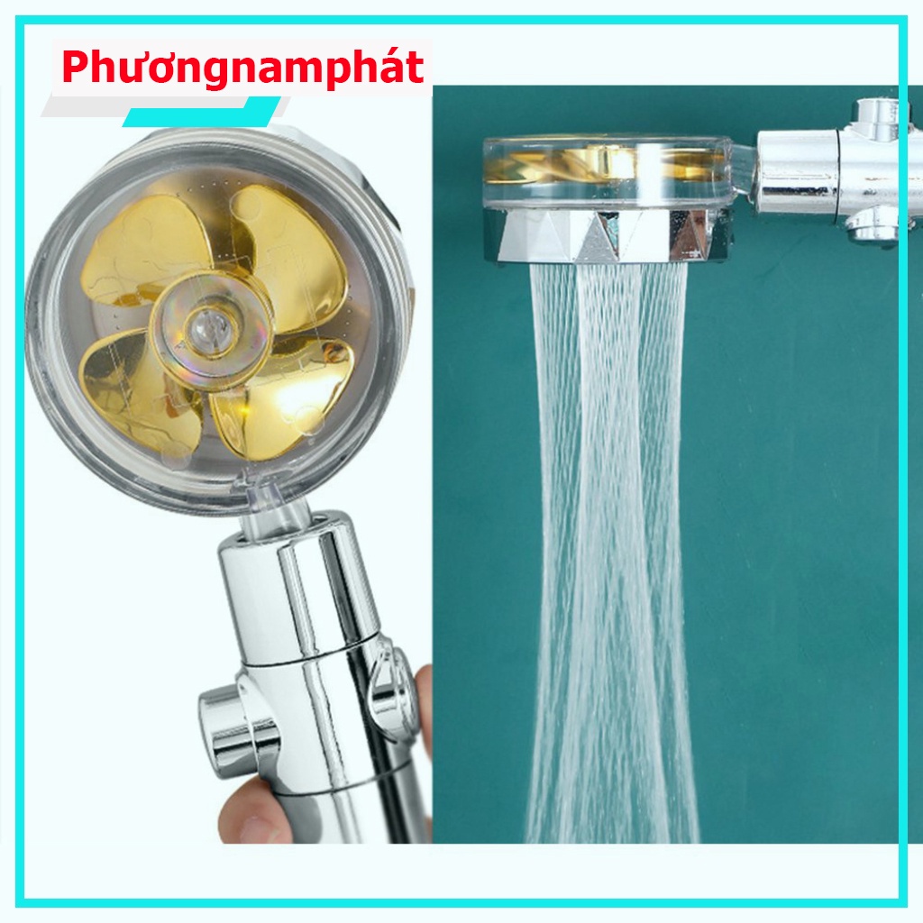 Bộ Vòi tắm hoa sen tăng áp cao cấp, đầu vòi hoa sen có cánh quạt xoay 360 độ và dây cài TS SEN CÁNH QUẠT