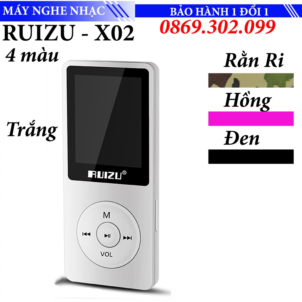 Máy Nghe Nhạc MP3 Ruizu X02 Bản 8Gb - Hàng Chính Hãng