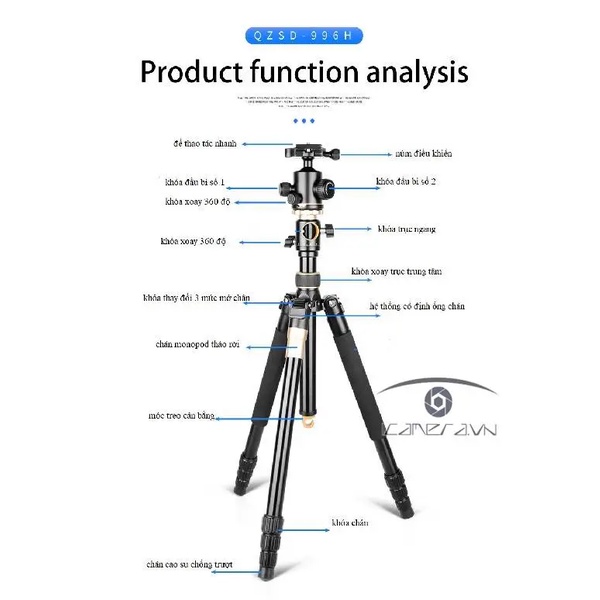 Chân máy ảnh Beike Q996H
