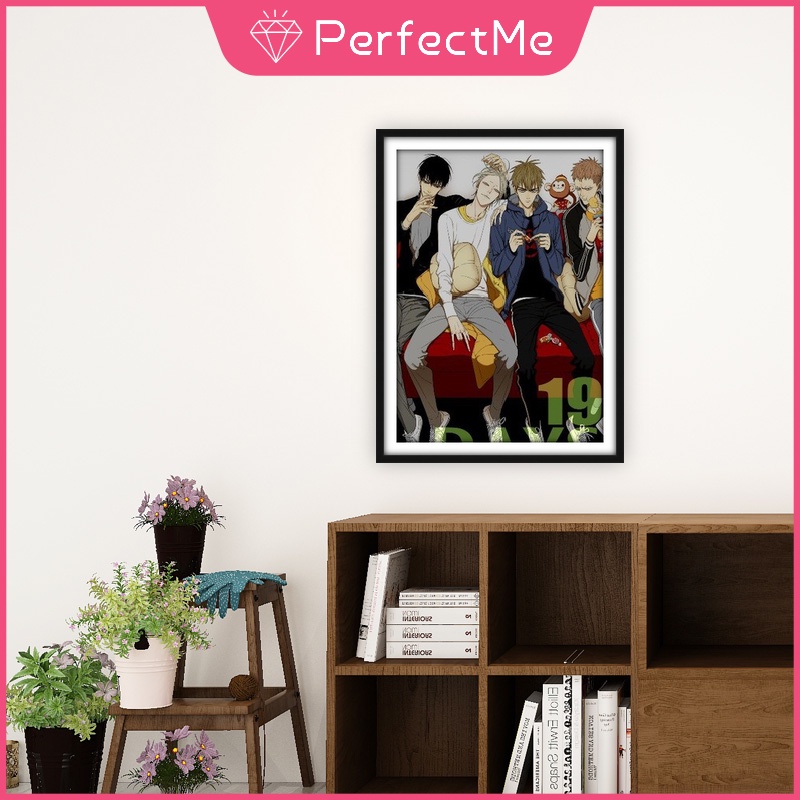 Bộ tranh đính đá 5D họa tiết hoạt hình 19 ngày độc đáo DIY 30x40cm