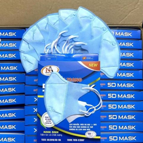 Combo hộp 10c Khẩu trang y tế kháng khuẩn 3 lớp Famapro 5D Mask quai thun