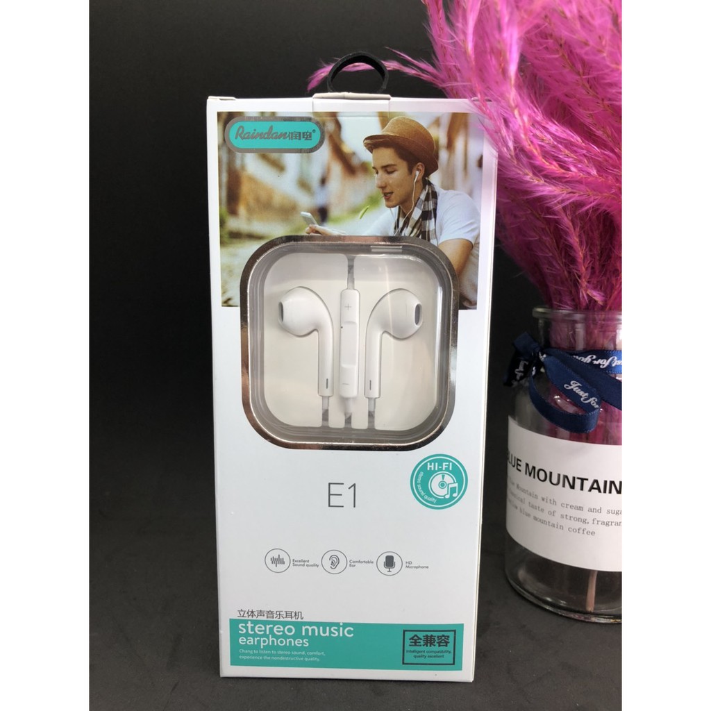 Tai nghe nhét tai stereo music earphones E1 YIXNTO