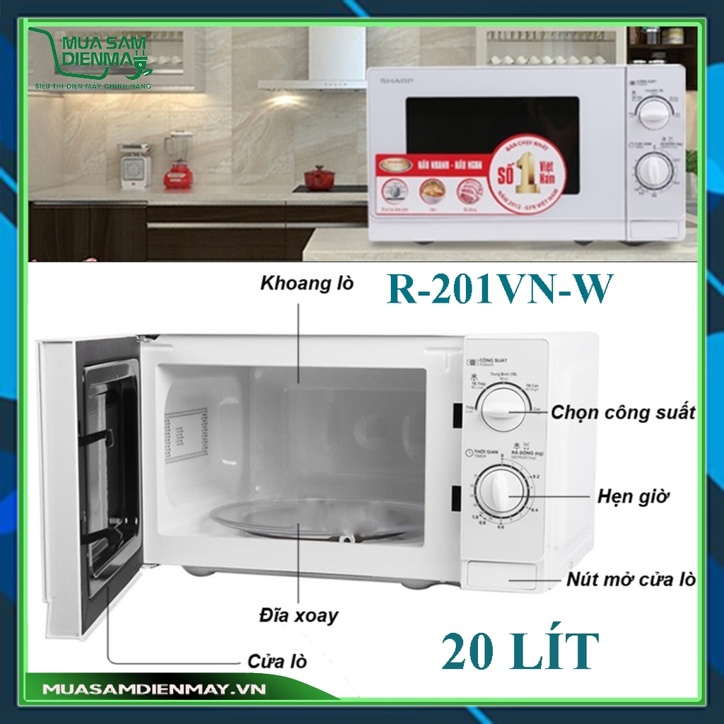 Lò vi sóng Sharp 20L 23L R-G222VN-S có nướng R-207VN-SL R-2235H R-G302VN-S R-205VN-S R-207VN-SL R-32A2VN-S R-G228VN-SL