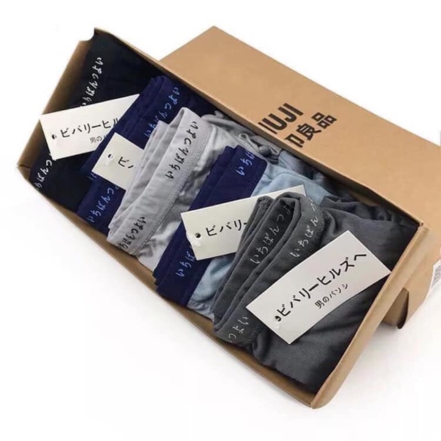 Hộp 4 quần lót nam dạng đùi nhật bản cotton 100%