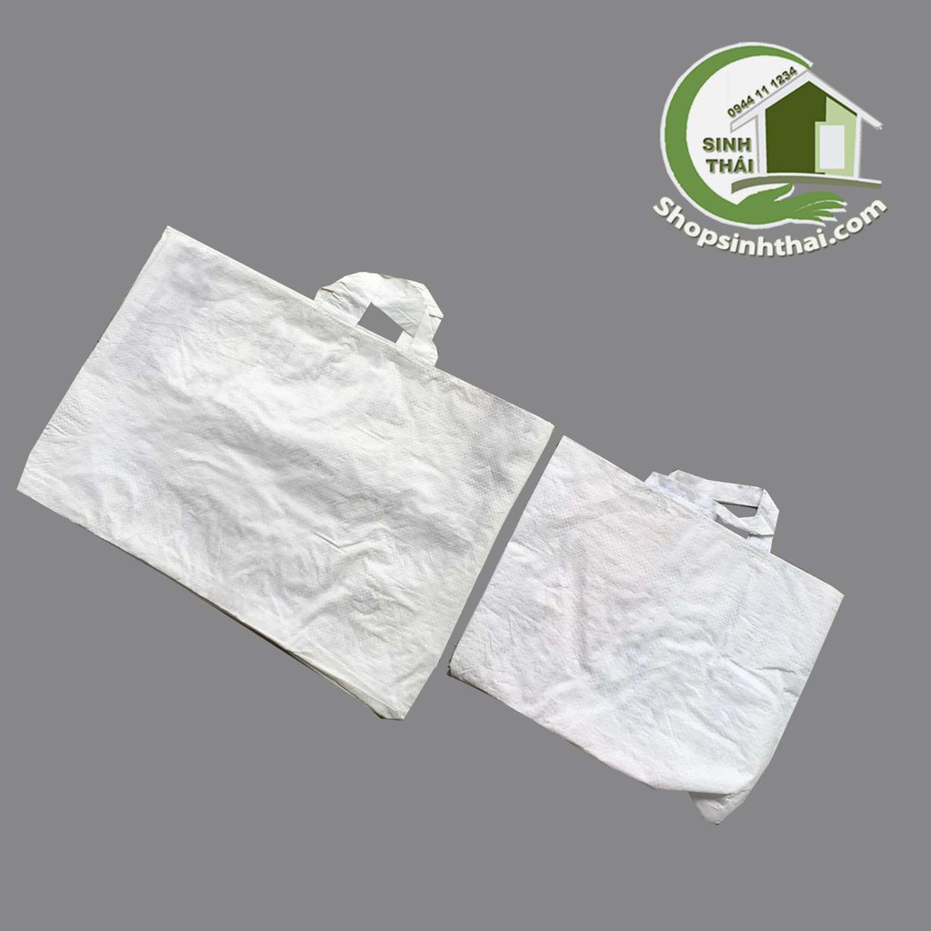 Túi xách từ vỏ bao - giỏ xách tay đi chợ, đựng đồ nghề đa năng, màu trắng siêu bền - chọn túi