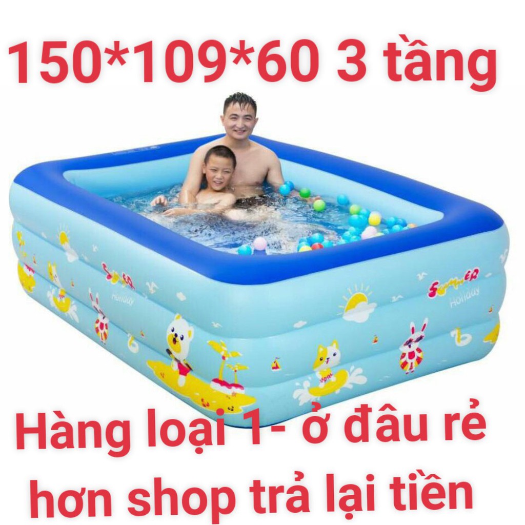 (phuchiu2402) Giá sỉ bể bơi 1M5 3 tầng loại dày giá sỉ 200k - BÁN GÓP TẠI Q7