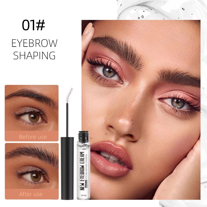 Gel Định Hình Lông Mày 3D Màu Sắc Trong Suốt Tự Nhiên Kèm Cọ / Kem Lót Trang Điểm