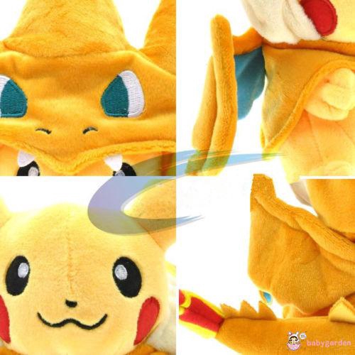 Thú nhồi bông hình Pikachu lai Charizard 9inch dễ thương