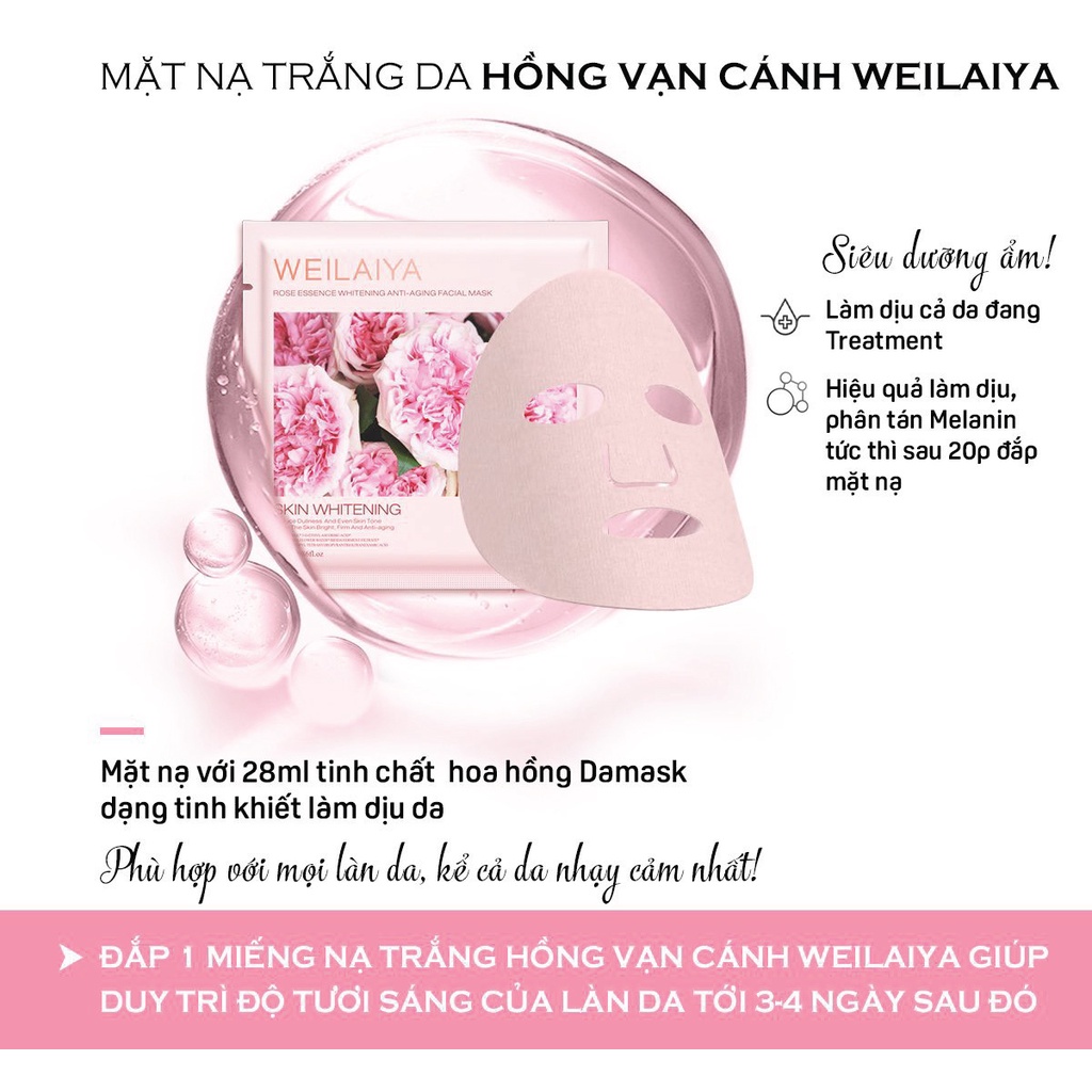 Mặt nạ Weilaiya trắng da hồng vạn cánh Weilaiya và mặt nạ tái sinh cỏ vạn năm Weilaiya - Út store