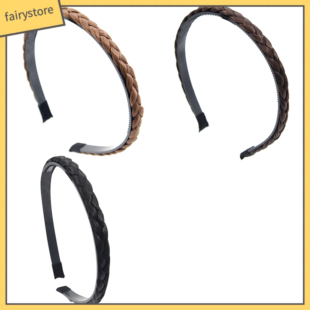 Băng Đô Cài Tóc Giả Bằng Sợi Tổng Hợp Màu Trơn Thời Trang Dự Tiệc