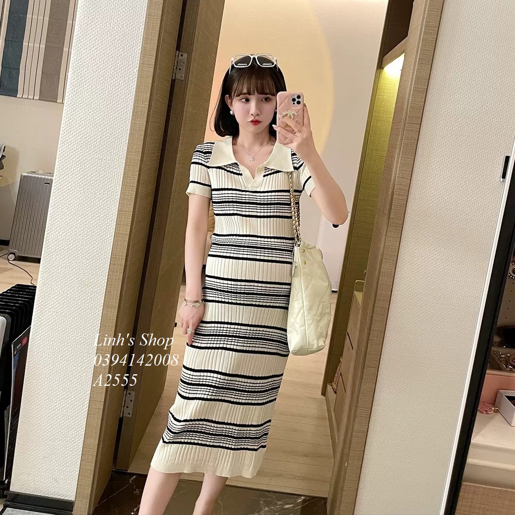 Váy Len Mongtoghi mỏng ngắn tay A2555