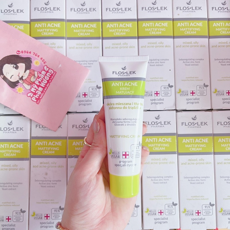 Kem kiểm soát dầu và điều tiết nhờn Floslek Anti Acne Mattifying Cream 50ml