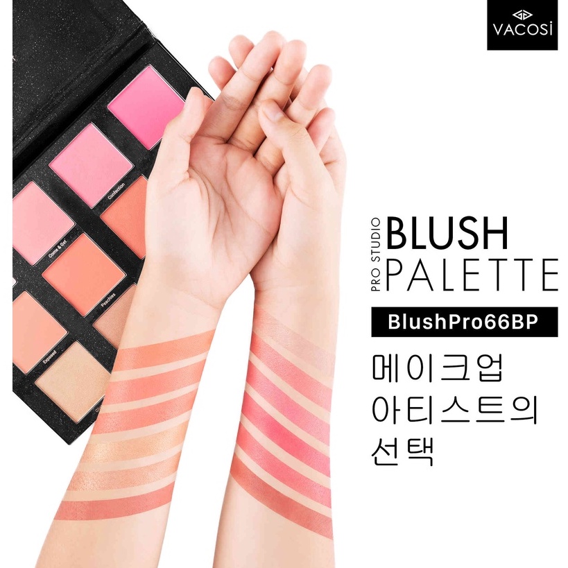 Bảng Má Hồng Chuyên Nghiệp VACOSI 12 Ô 66BP Blush - Deal SỐC 89k Bảng Màu Mắt