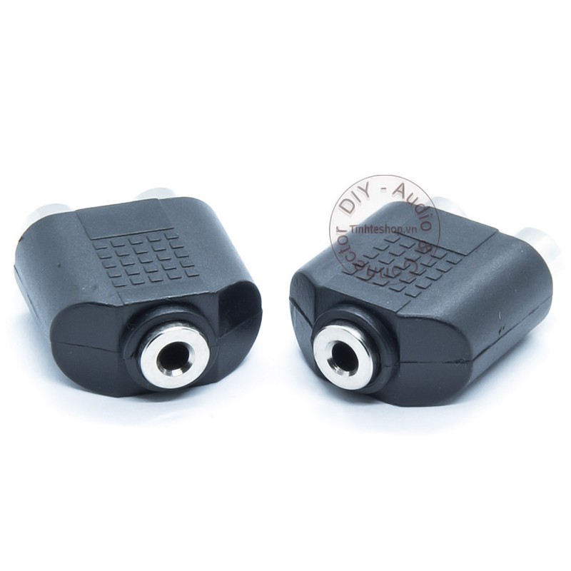 Đầu đổi 3.5 sang 2 AV cái R+L 1 chiếc - 3.5mm female to 2 RCA female adapter