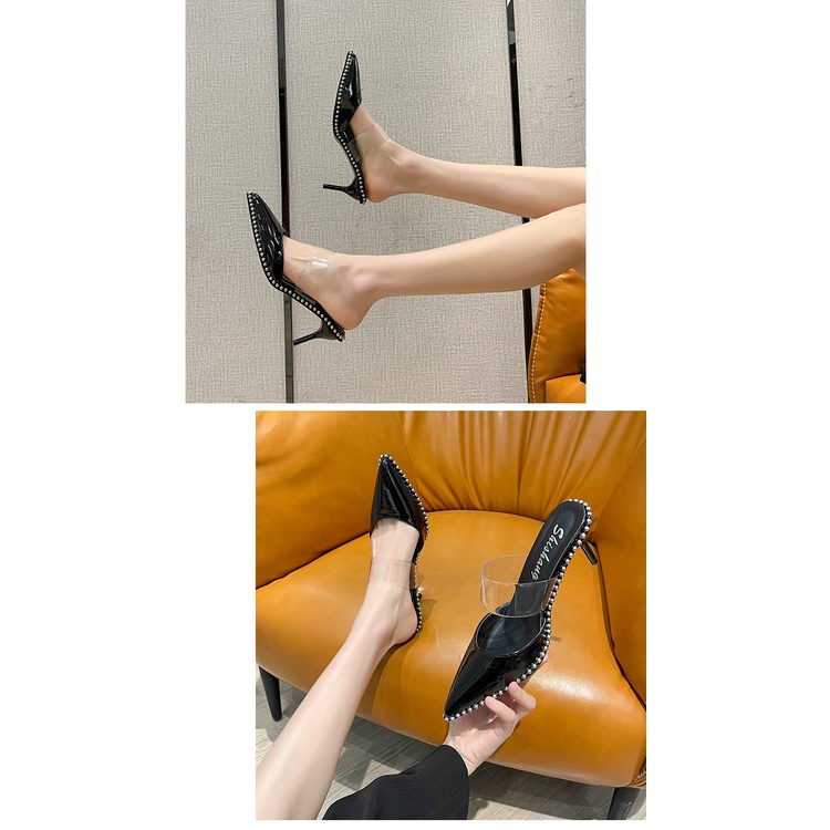 Giày Cao Gót Mũi Nhọn Thiết Kế Trong Suốt Quyến Rũ Thời Trang