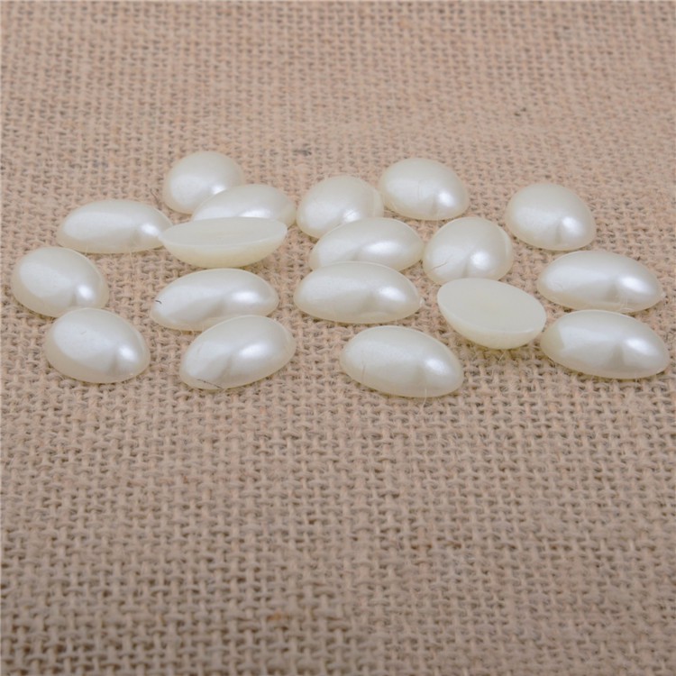 [Nguyên liệu làm trâm] 10 hạt dán đáy bằng oval 10*14mm hoặc 13*18mm