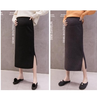 Chân váy len bầu xinh, chân váy bầu len xinh công sở m01