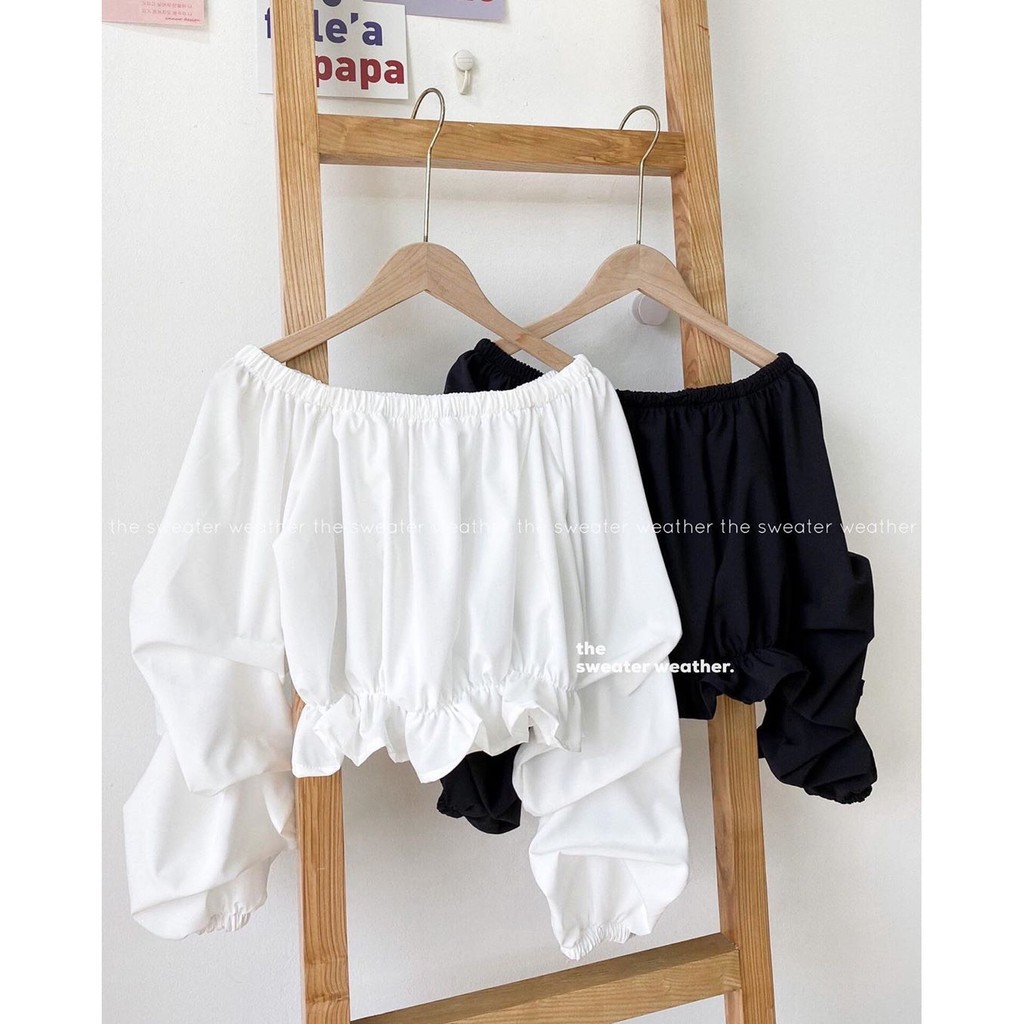 ❤ Mẫu Mới Siêu Đẹp ✨  Áo Trễ Vai Kya Off Top - Áo Croptop Trễ Vai Kẻ Caro Đỏ Đen Tay Bồng - Áo Trễ Vai Croptop Đũi Dài T