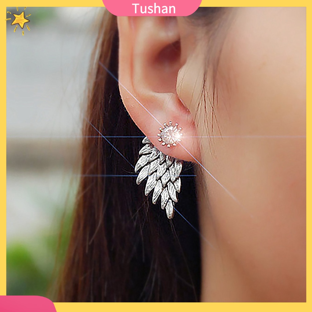 Khuyên tai hình cánh thiên thần đính đá sang trọng