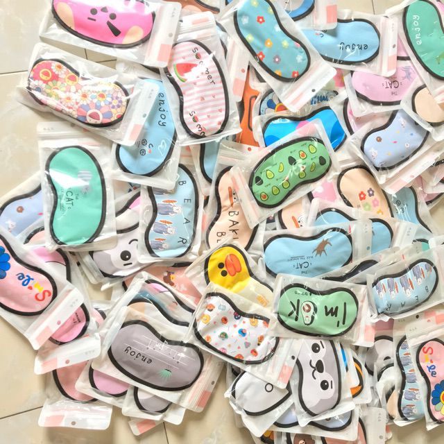 Bịt Mắt Ngủ 3D Kèm Túi Gel Làm Mát Hoạ Tiết
