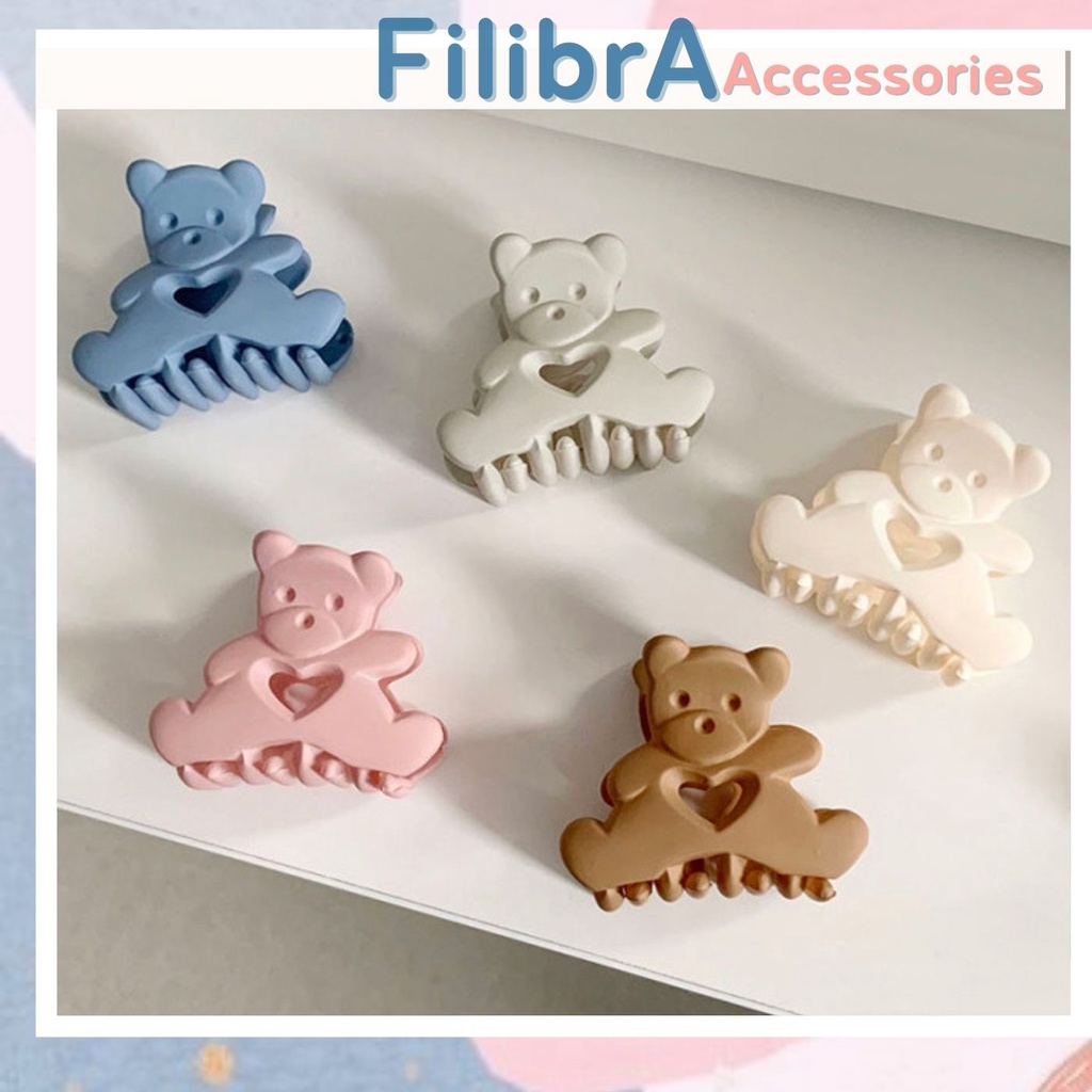 Kẹp tóc càng cua nhựa hình gấu nhỏ xinh phong cách Hàn Quốc, phụ kiện tóc KT019 - Filibra