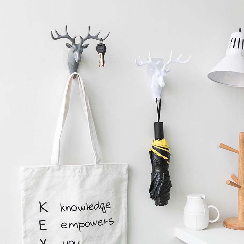 Móc Treo Đồ Gắn Tường Hình Đầu Hươu Phong Cách Nhật Bản