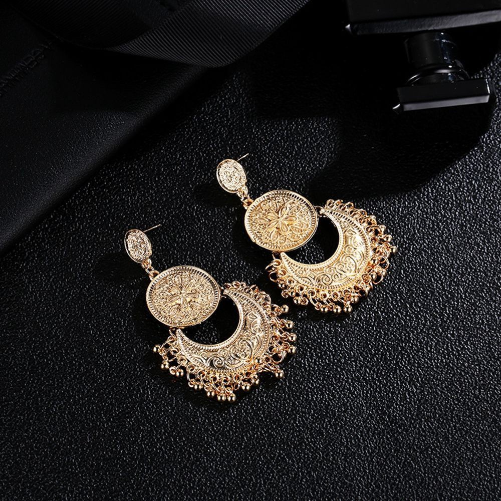 Hoa Tai Dáng Dài Hình Chuông Phong Cách Boho Cổ Điển Nhiều Màu Sắc