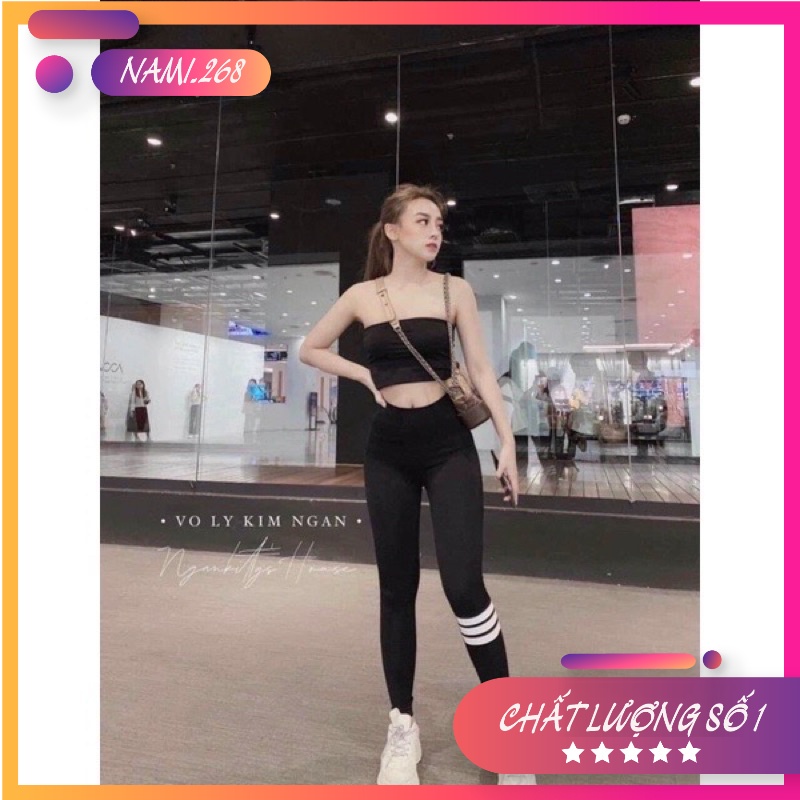 Quần Legging Sọc Thom Nữ Chất Thun Tăm Co Dãn Kẻ Vạch Năng Động Siêu Xinhh(Hàng Có Sẵn, Ảnh Thật)