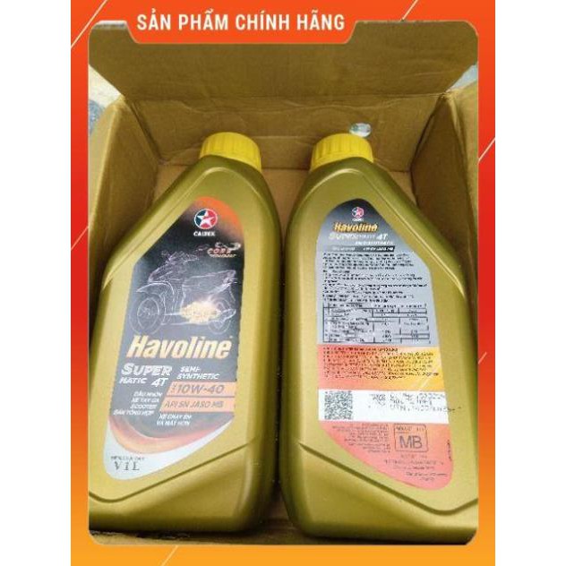 Mua Ngay Dầu nhớt tổng hợp xe ga 1 Lít Havoline Super Matic 4T Semi Synthetic SAE 10W40 Caltex