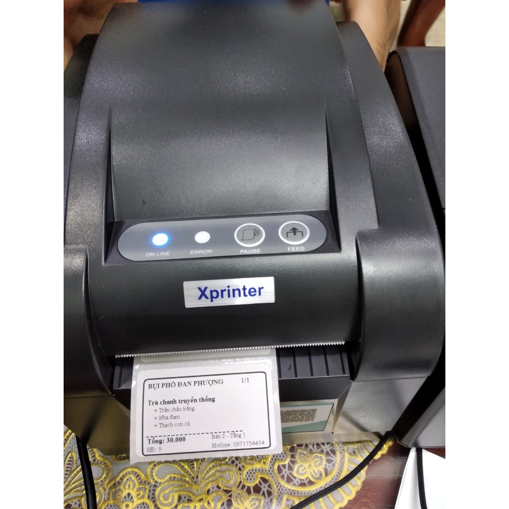 Máy in tem trà sữa -in tem mã vạch -in đơn hàng shopee -xprinter 350b