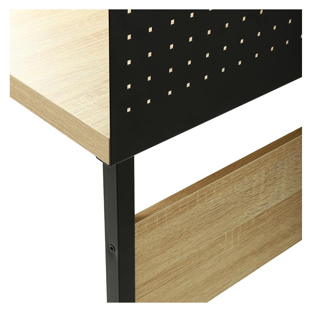 HomeBase FURDINI Bàn văn phòng chân thép mạ màu kết hợp mặt bàn MDF W120xH75xD55 màu gỗ tự nhiên