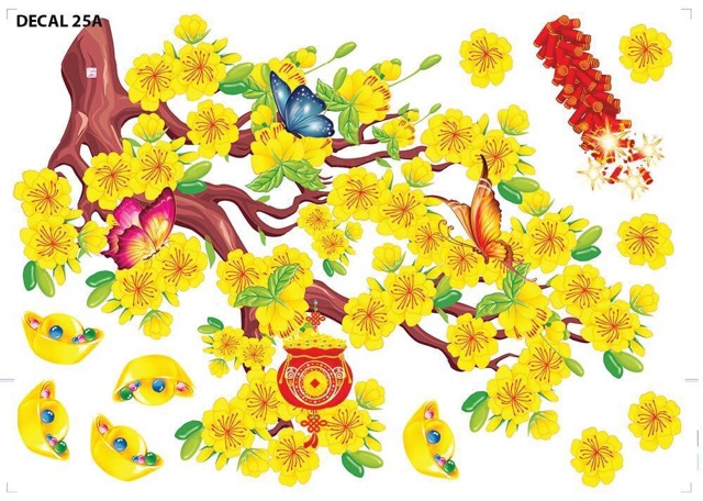 Decal trang trí Tết 2021